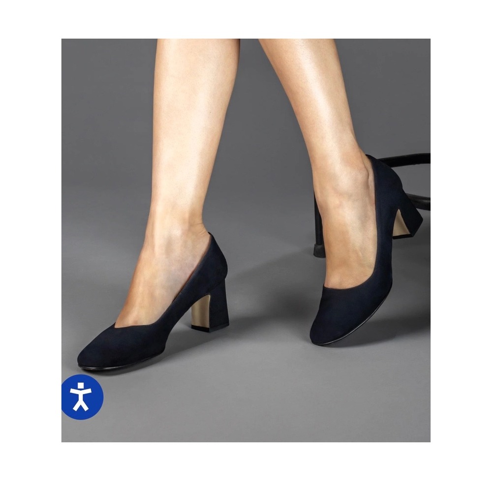 Antonia Saint NY All Day and Night suede block heel pumps Size 7.5B black